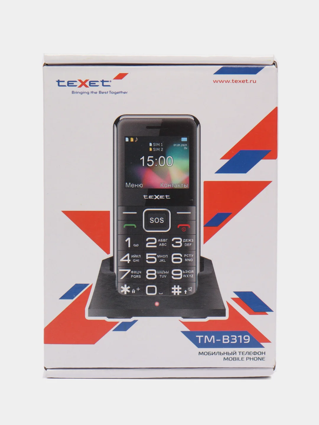 Синий телефон teXet TM-B319