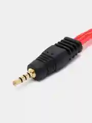 Красный видео кабель аукс на тюльпаны, 3.5 на 3RCA