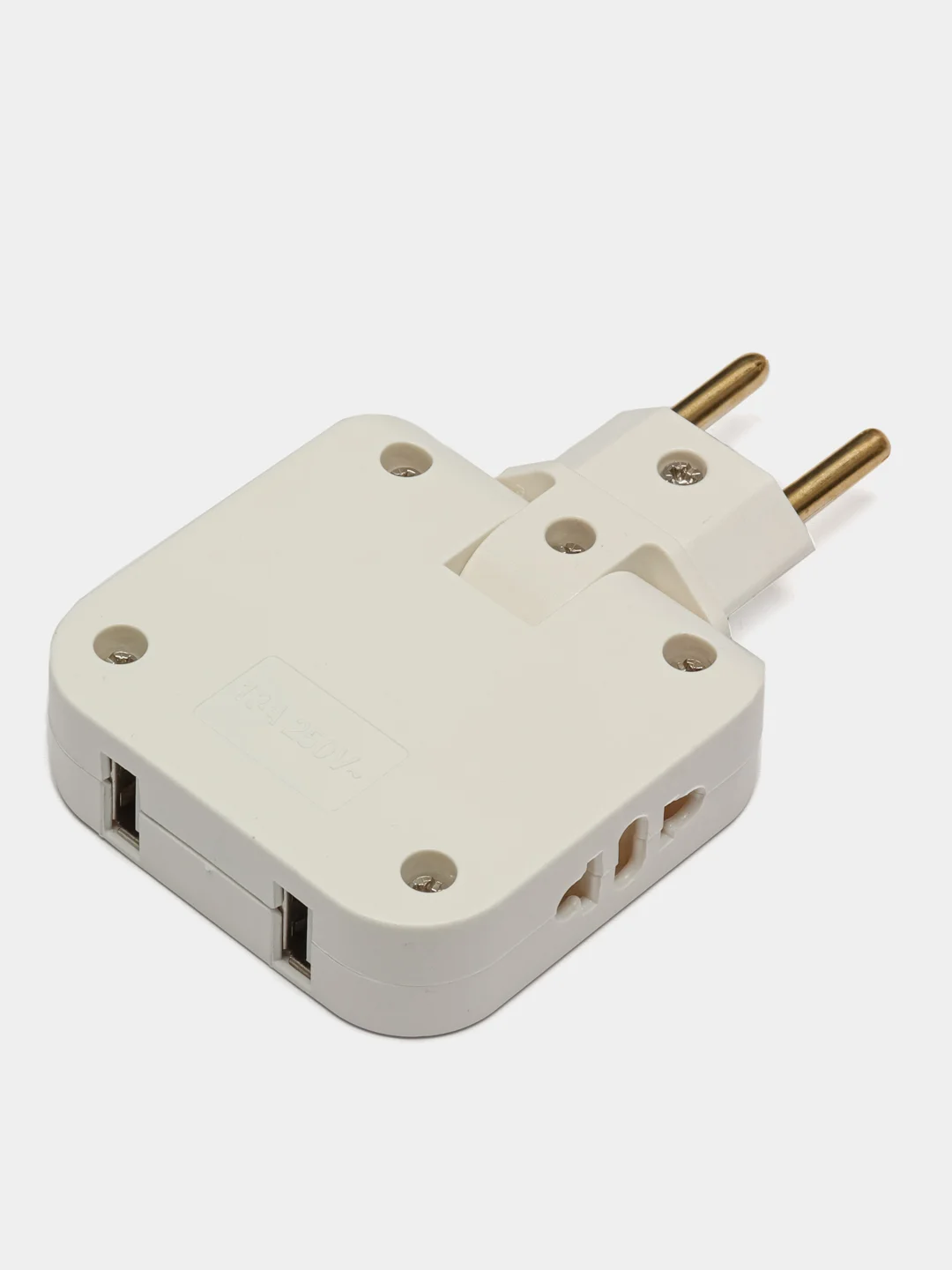 Тройник для розетки 220V и 220V+usb плоский, поворотный на 180 градусов, разветвитель