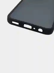 Темно-синий чехол матовый для Samsung Galaxy A24, пластиковый, полупрозрачный, с глянцевой рамкой