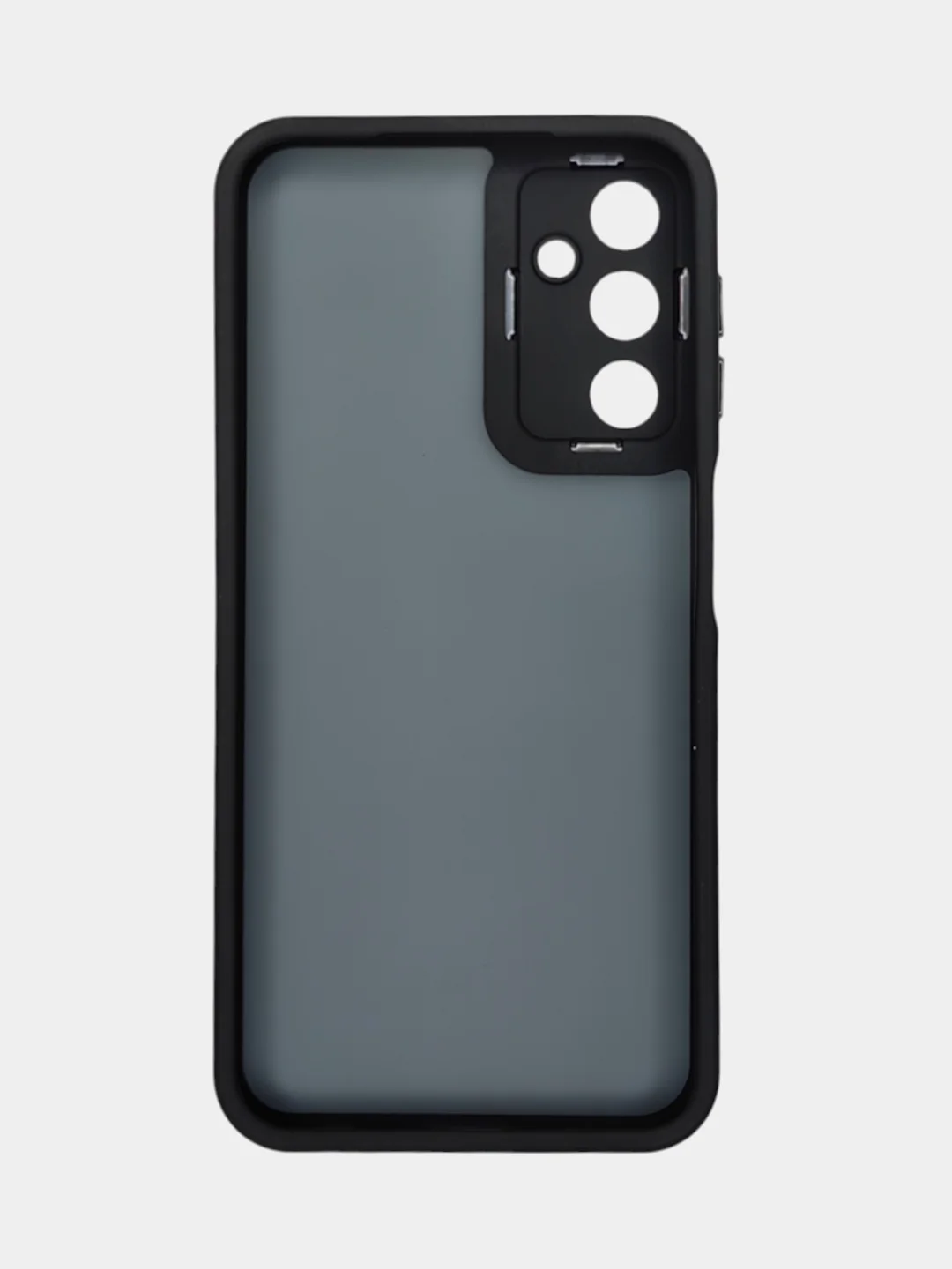 Темно-синий чехол матовый для Samsung Galaxy A24, пластиковый, полупрозрачный, с глянцевой рамкой
