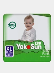 Детские подгузники-трусики YokoSun Eco размер XL (12-20 кг), 38 шт.