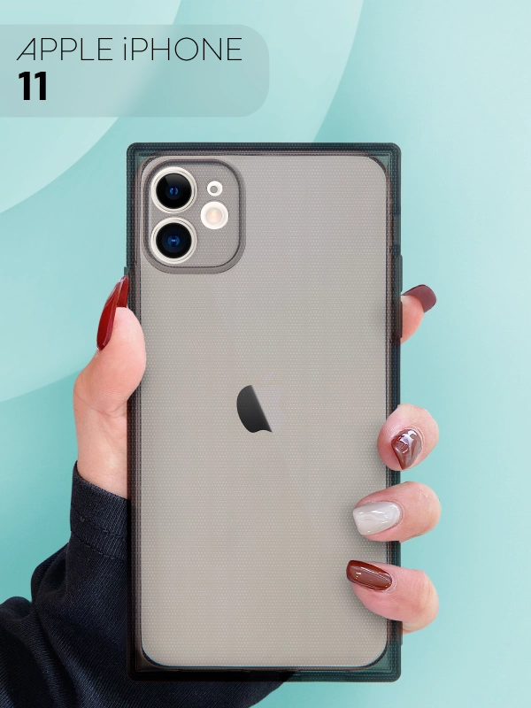 Чехол для Apple iPhone 11 силиконовый КАРТОФАН прозрачный прямоугольный с защитой камер