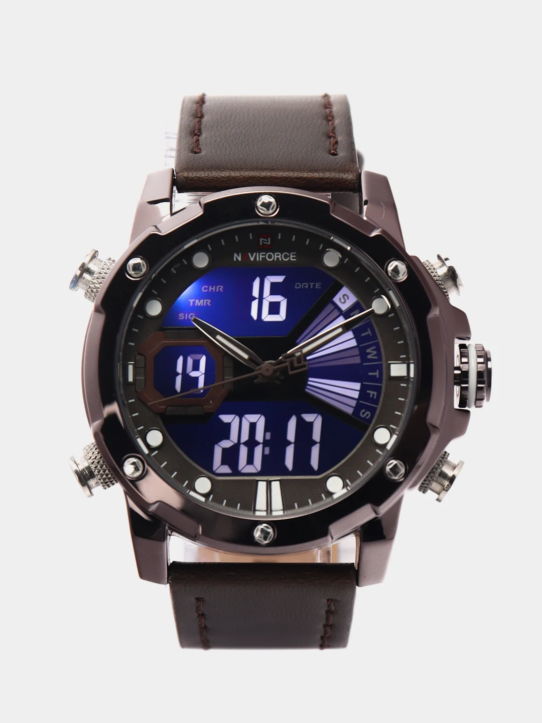 Карамельный мужские наручные часы Naviforce NF9172 с хронографом, в подарочной упаковке