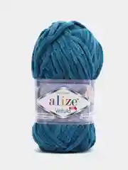Морской пряжа плюшевая Alize Velluto, 100% микрополиэстер, 100г, 68м, плюшевая, велюровая веллюто