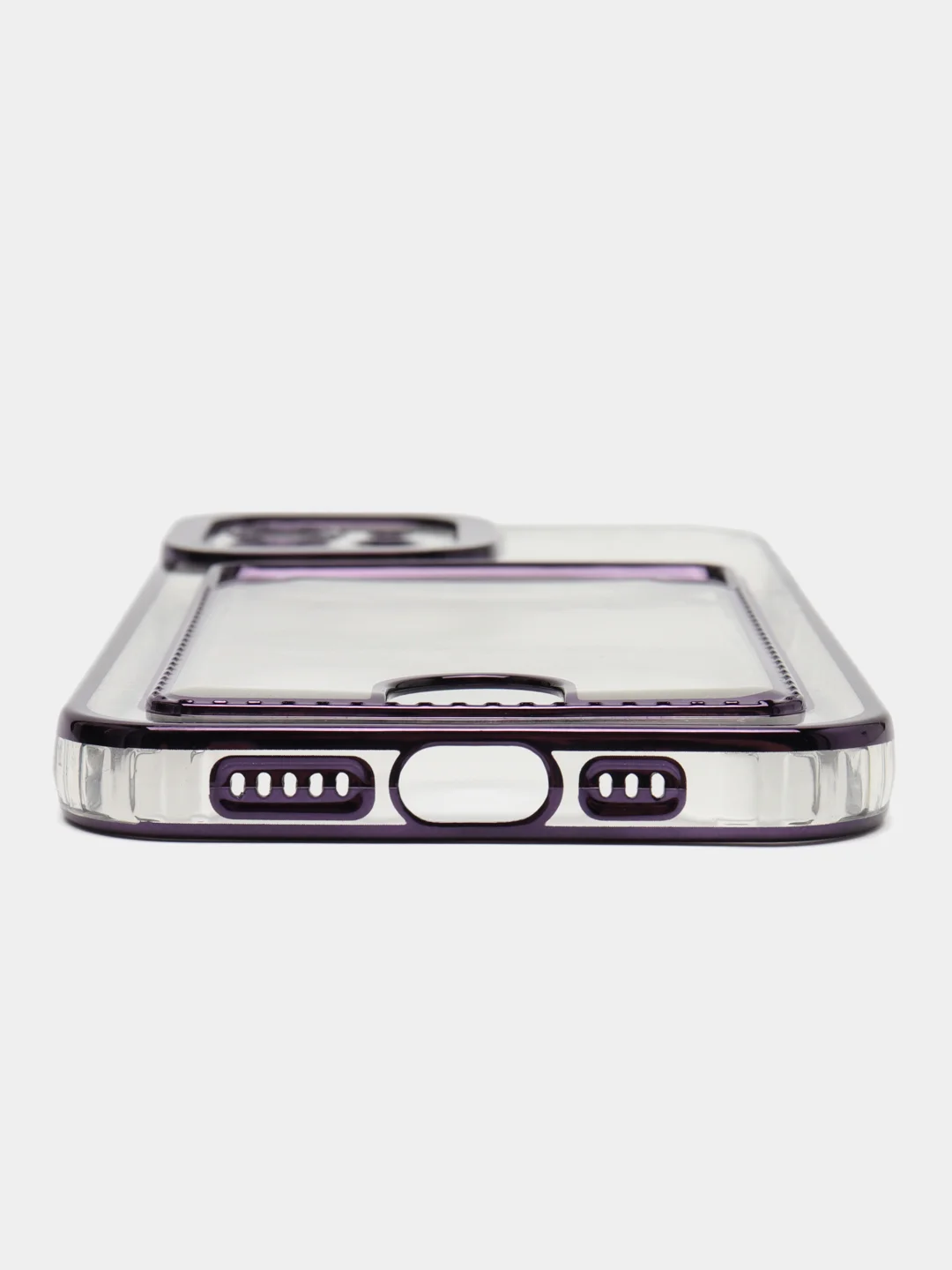 Фиолетовый чехол на Айфон, с карманом для карт, IPhone XR 11 12 13 14 15 Pro Max, картхолдер