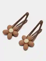 Коричневый заколка цветок