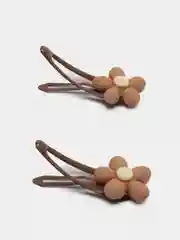Коричневый заколка цветок