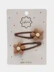 Коричневый заколка цветок