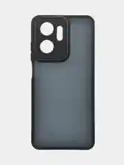 Бордовый чехол матовый для Honor X7a / Хонор Х7а, пластиковый, полупрозрачный, с глянцевой рамкой