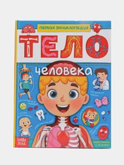 Энциклопедия в твёрдом переплёте "Тело человека", 48 страниц, обучающая книжка для детей