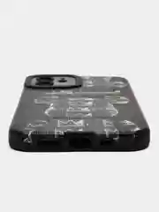 Черный чехол для iPhone (Айфон) 11, 12, 13, Pro, Pro Max, 14, 15, Pro, Pro Max
