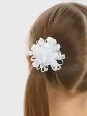 Белый бант на резинке, 2 штуки