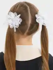 Белый бант на резинке, 2 штуки