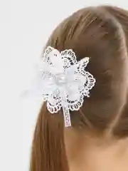 Белый бант на резинке, 2 штуки