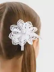 Белый бант на резинке, 2 штуки