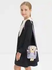 Сумка через плечо, для девочки, фиолетовая, с игрушкой, 16 х 11,5 см, детская, из эко-кожи