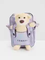 Сумка через плечо, для девочки, фиолетовая, с игрушкой, 16 х 11,5 см, детская, из эко-кожи