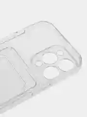 Чехол iPhone 11 12 13 14 Pro Max с карманом для карт, прозрачный, айфон