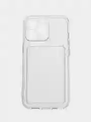 Чехол iPhone 11 12 13 14 Pro Max с карманом для карт, прозрачный, айфон
