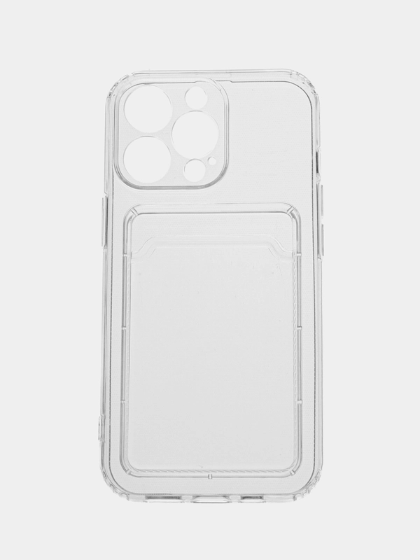 Чехол iPhone 11 12 13 14 Pro Max с карманом для карт, прозрачный, айфон