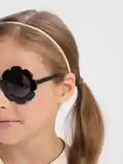 Черный солнцезащитные, детские очки, с бантиком