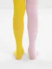Желтый двухцветные колготки для девочки, яркие детские колготки