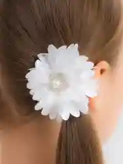 Белый резинки для волос, со стразами, 2 цвета, 2 штуки