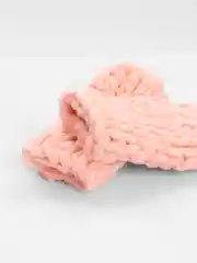 Коралловый митенки из плюшевой пряжи