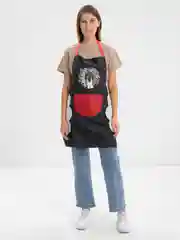 Угольный фартук кухонный, с кармашком