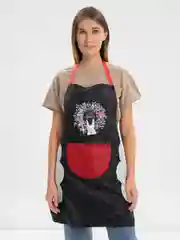 Угольный фартук кухонный, с кармашком