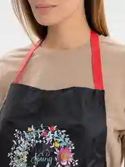Угольный фартук кухонный, с кармашком