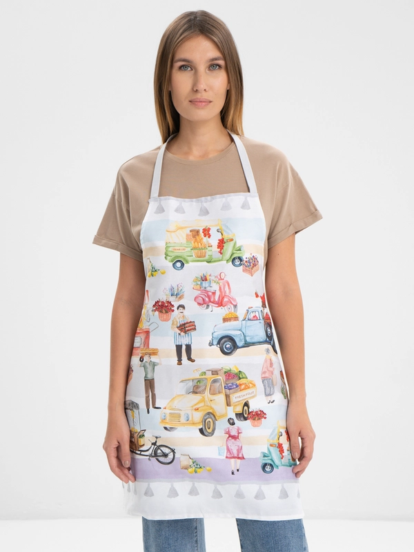 Фартук Этель Food market 70х60 см, 100% хлопок, саржа 190 г/м2