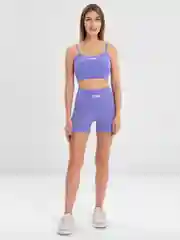 Фиолетовый велосипедки и топ, женский спортивный комплект