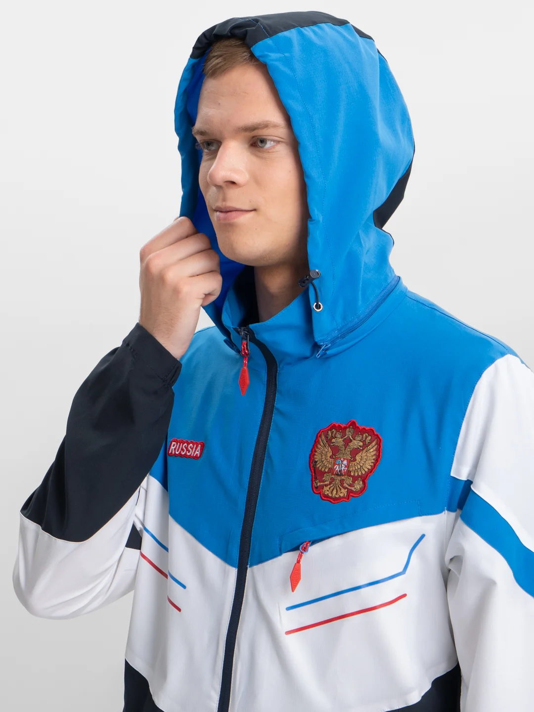 Голубой ветровка мужская Russia/ Россия, спортивная куртка мужская / костюм верх
