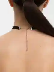 Серебряный чокер бархатный со змеей, на Новый Год, год Змеи