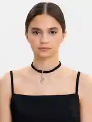 Серебряный чокер бархатный со змеей, на Новый Год, год Змеи