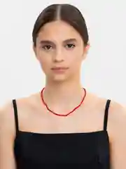 Красный чокер на шею из кристалов / цепочка