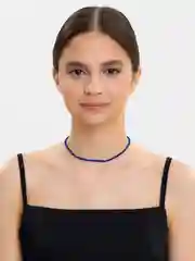 Синий чокер на шею из кристалов / цепочка
