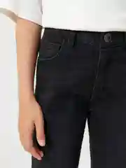 Черный джинсы для девочки ACOOLA Slim fit, из эластичного хлопкового денима с эффектом потертости