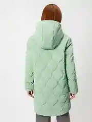 Зеленый пальто для девочки ACOOLA утеплённое, стеганое, с капюшоном, из водонепроницаемой ткани