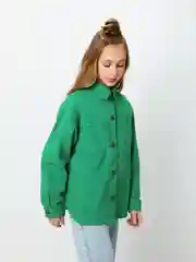 Зеленый рубашка джинсовая для девочки ACOOLA прямая, хлопковая