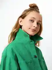 Зеленый рубашка джинсовая для девочки ACOOLA прямая, хлопковая