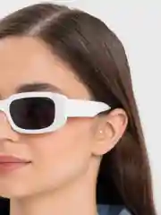 Белый женские прямоугольные солнцезащитные очки