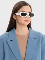 Белый женские прямоугольные солнцезащитные очки