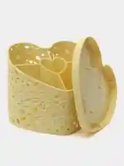 Светло-жёлтый подставка под столовые приборы "Сердце", пластик, 165х165х153 мм (органайзер, сушилка)