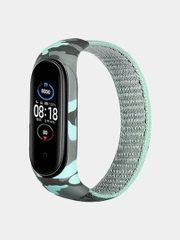 Ремешок нейлоновый для Xiaomi mi band 3, 4, 5, 6 на липучке