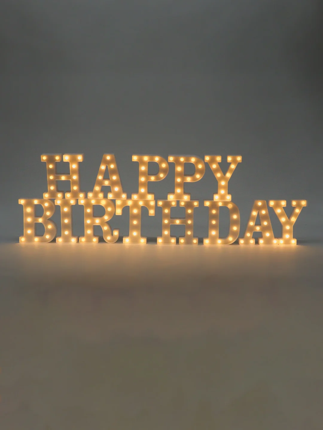Светящаяся надпись буквы Happy Birthday (С Днем рождения), ночник на батарейках