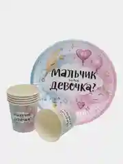 Одноразовая посуда и воздушные шары "Мальчик или Девочка?" Гендер Пати, шары, хлопушки