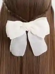 Молочный заколка бант для волос / школьный бант